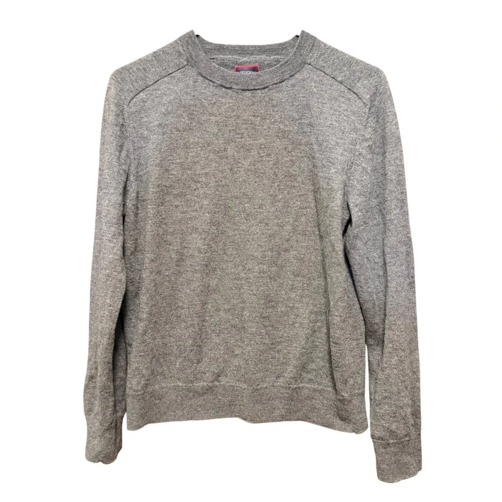 UNTUCKit Mens Heather Gray Merino Wool Cashmere Blend Crewneck Sweater Large